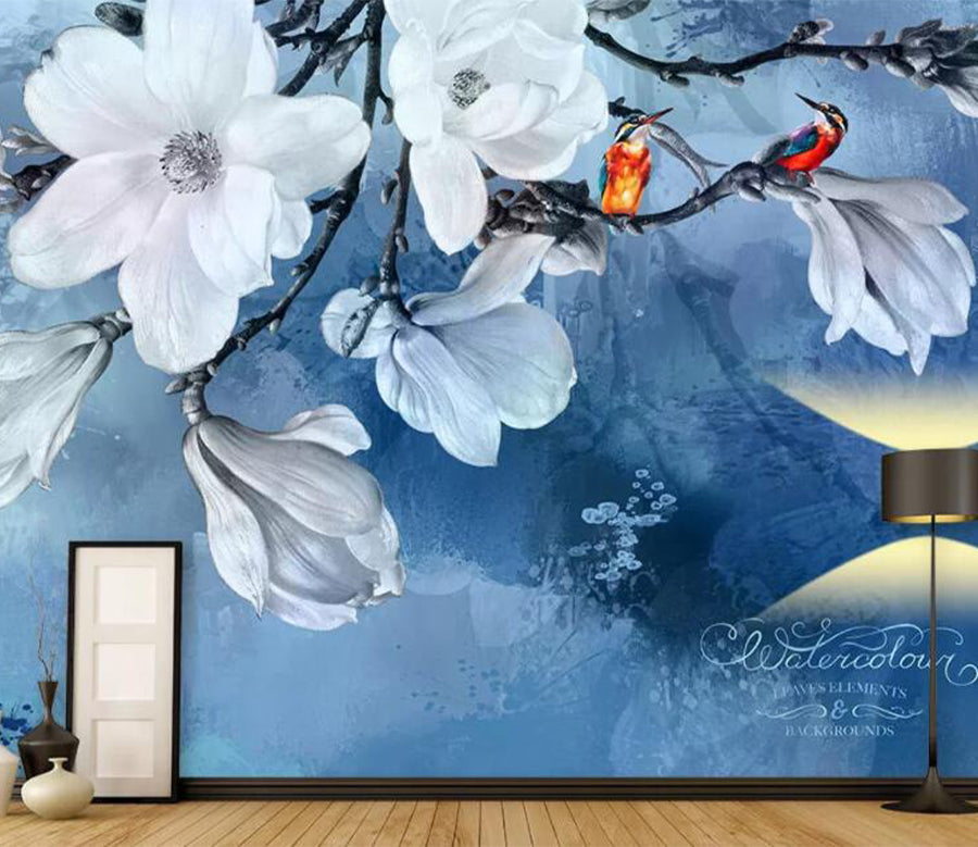 3D Flower Magpie WG768 Wall Murals