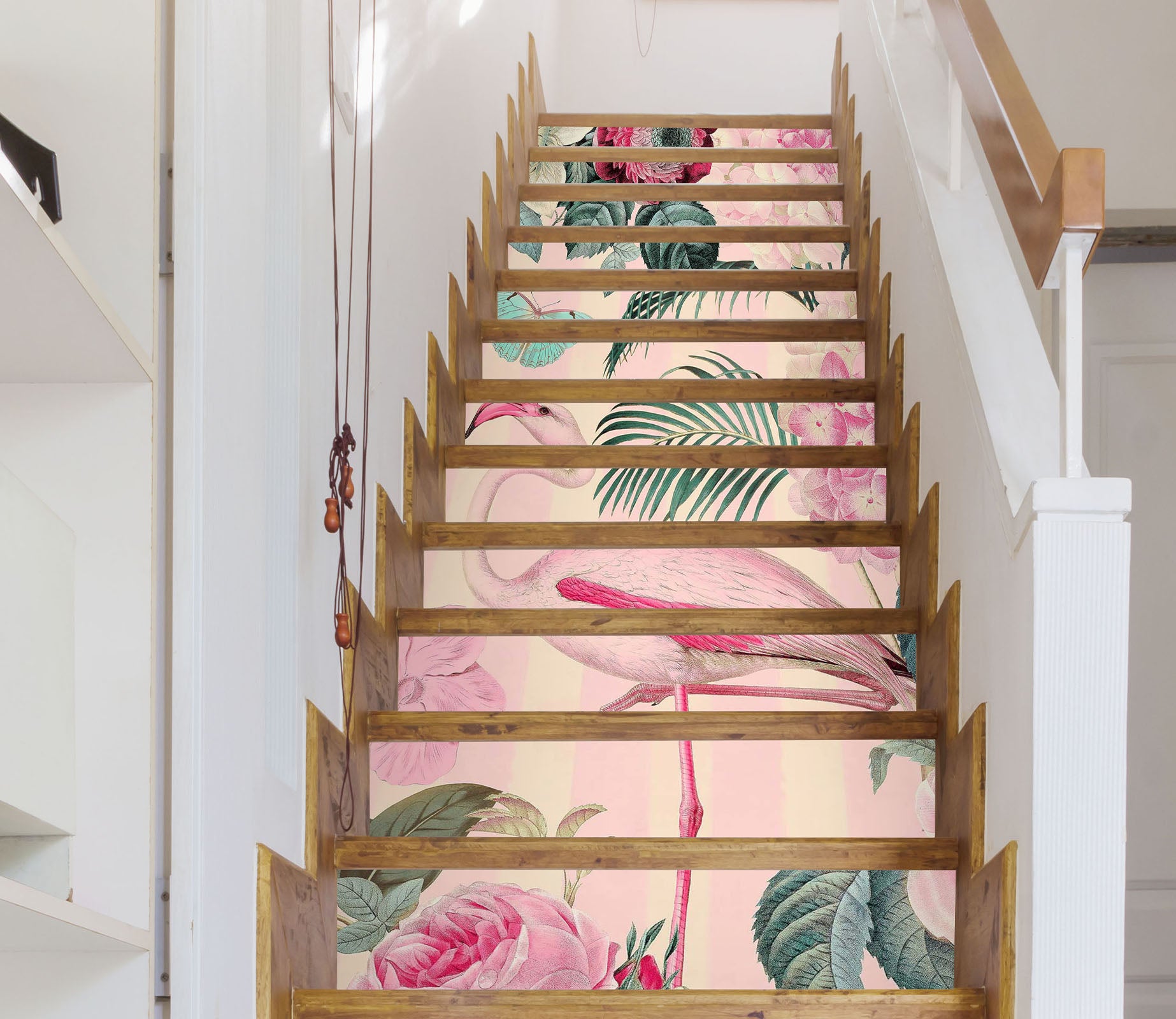 3D Flamingo Flowers 109203 Andrea Haase Stair Risers