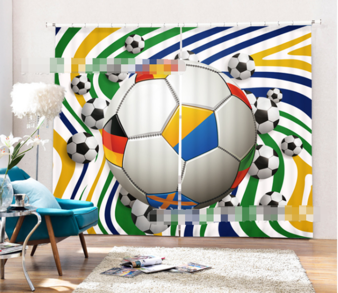3D Football Pattern 2068 Curtains Drapes