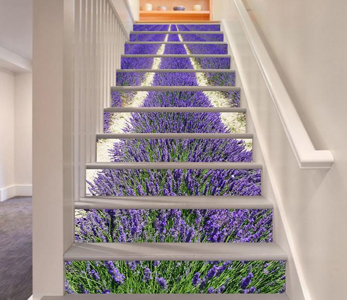 3D Flowers Field 20 Stair Risers