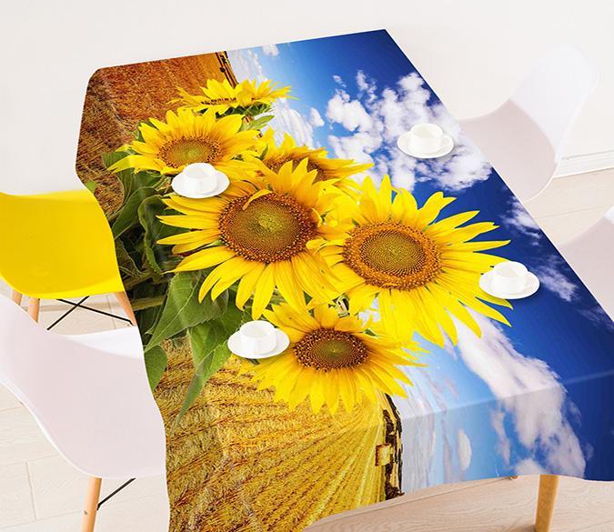 3D Farmland Sunflowers 146 Tablecloths