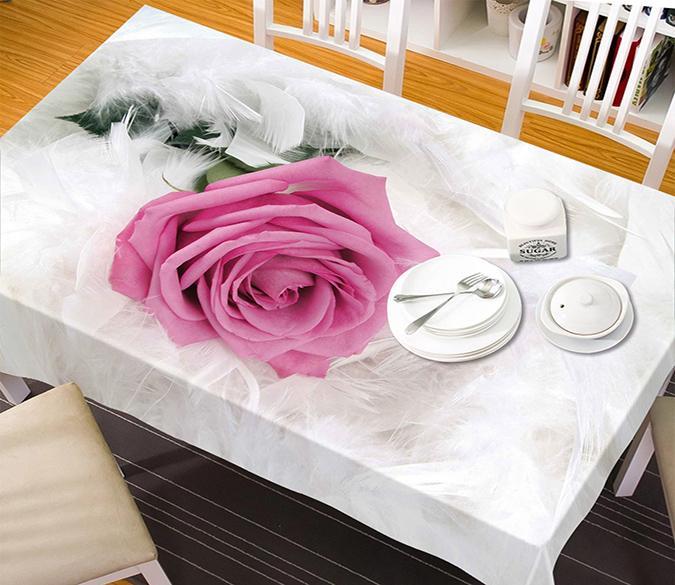 3D Feathers Red Rose 287 Tablecloths