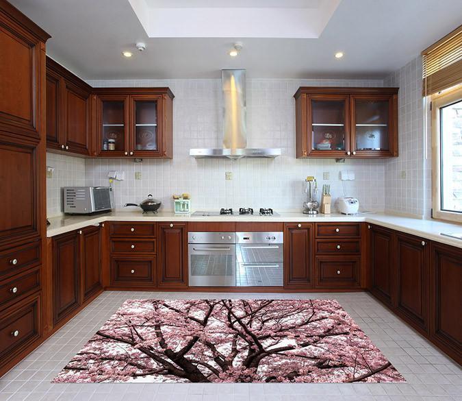 3D Flowering Tree 506 Kitchen Mat Floor Mural