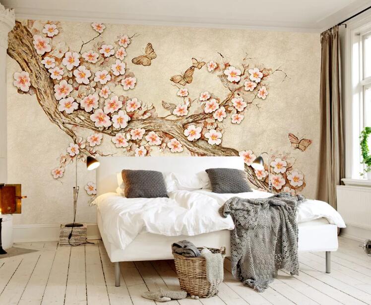 3D Flower Butterfly WG69 Wall Murals