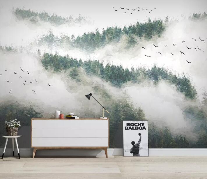 3D Foggy Forest WG25 Wall Murals