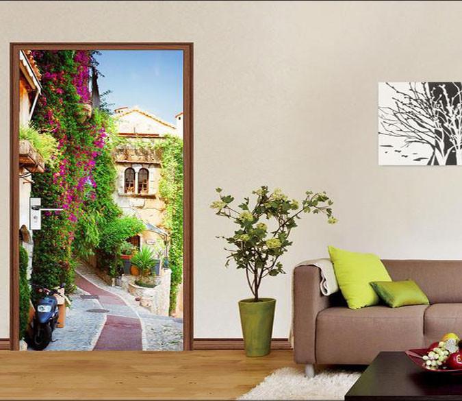 3D flowering of the vines door mural
