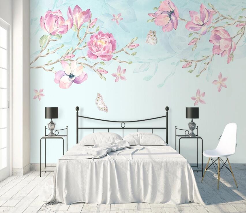 3D Flower Butterfly WC88 Wall Murals