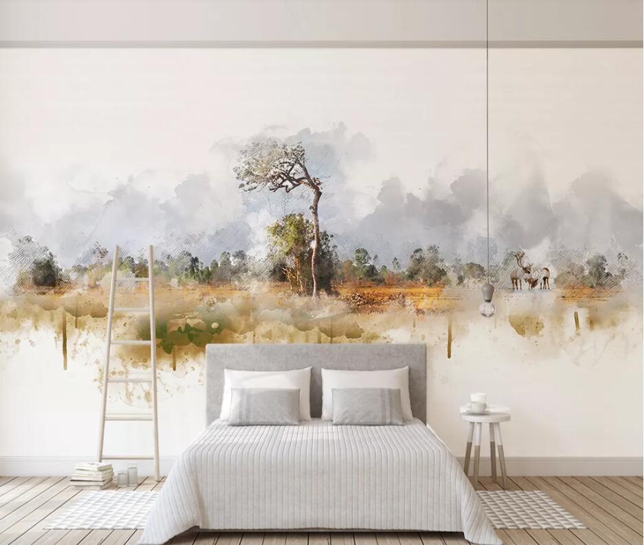 3D Forest Ink WC1645 Wall Murals