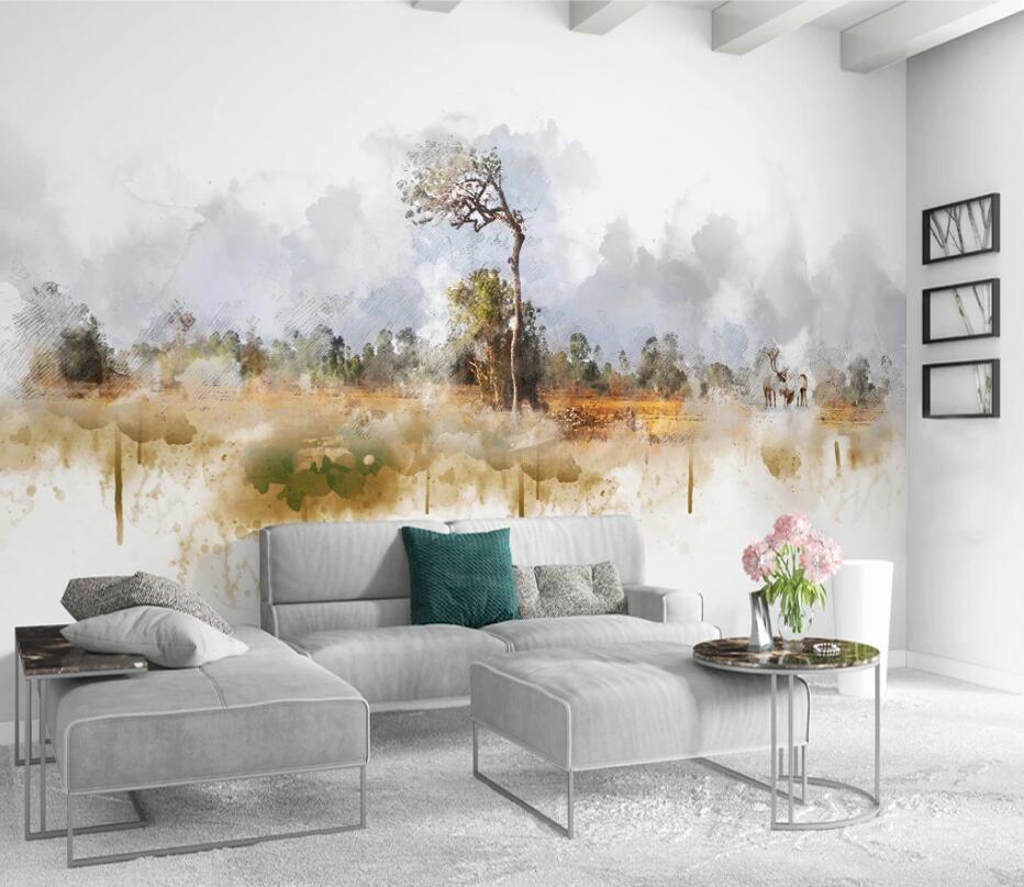 3D Forest Ink WC1645 Wall Murals