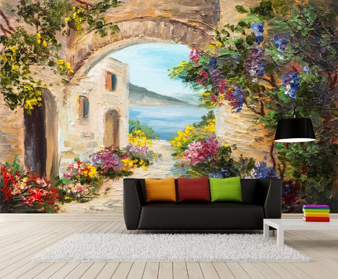 3D Flower Channel 360 Wall Murals