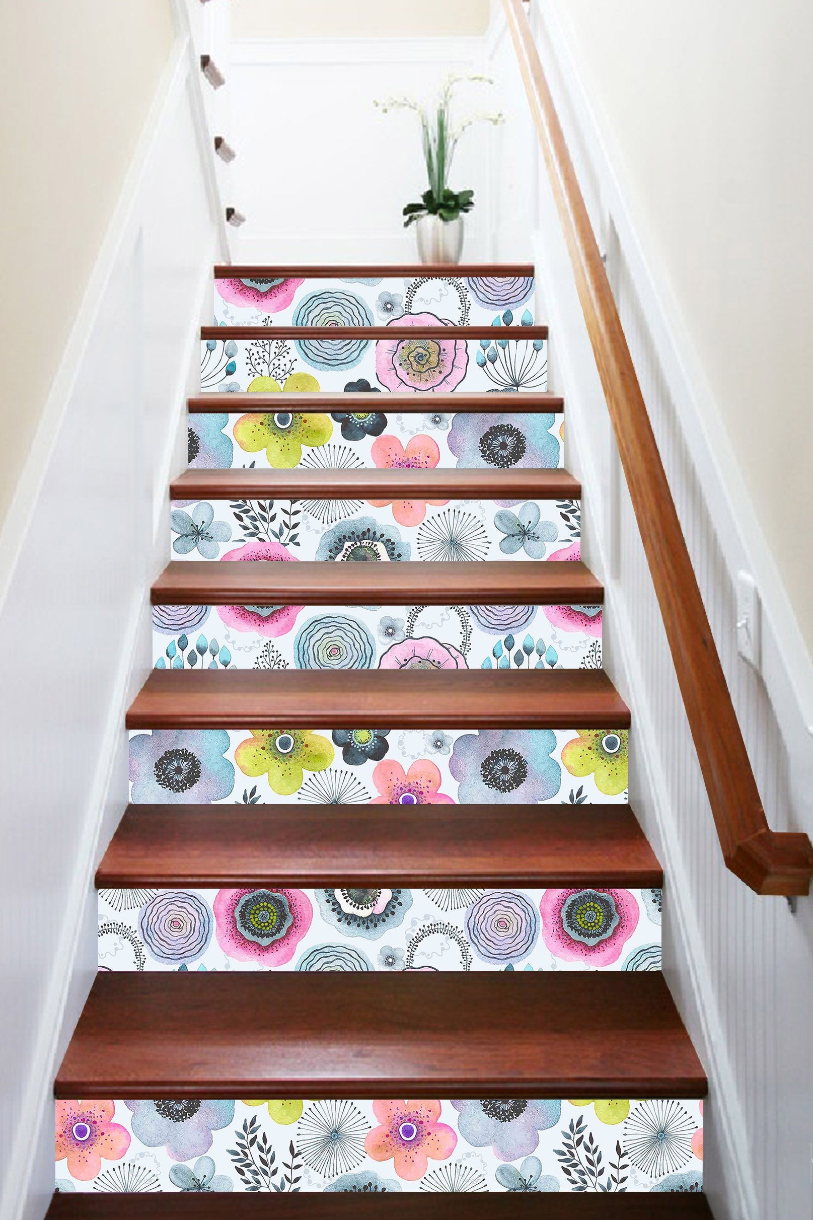 3D Flowers Pattern 1167 Stair Risers