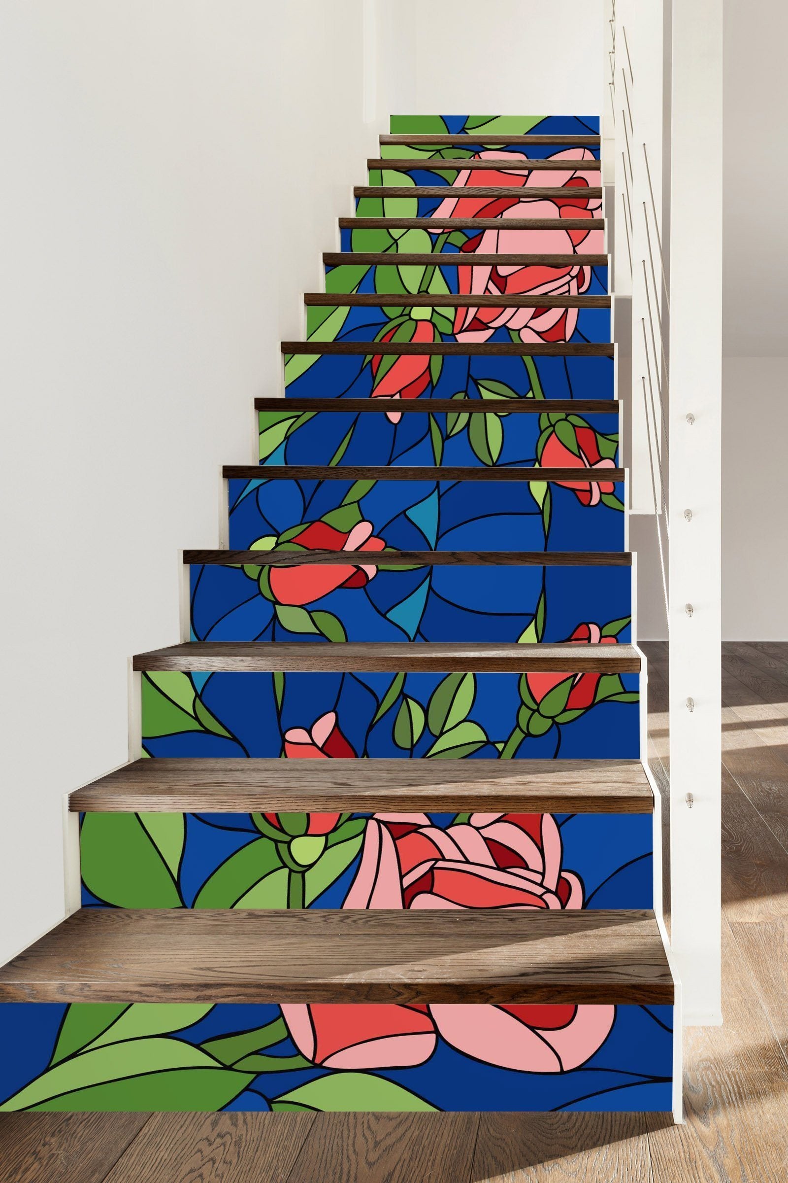 3D Flowers 438 Stair Risers